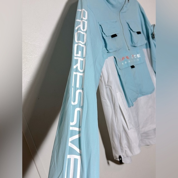 Life Code Progressive Anorak Blue and White Windbreaker Size M Nylon Tactical - Picture 4 of 8